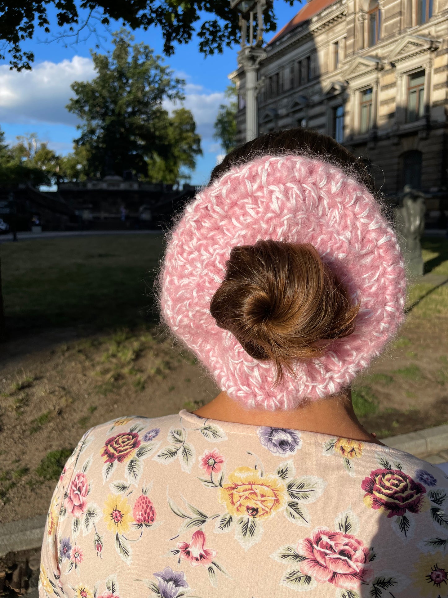 scrunchie mohair cotton pink