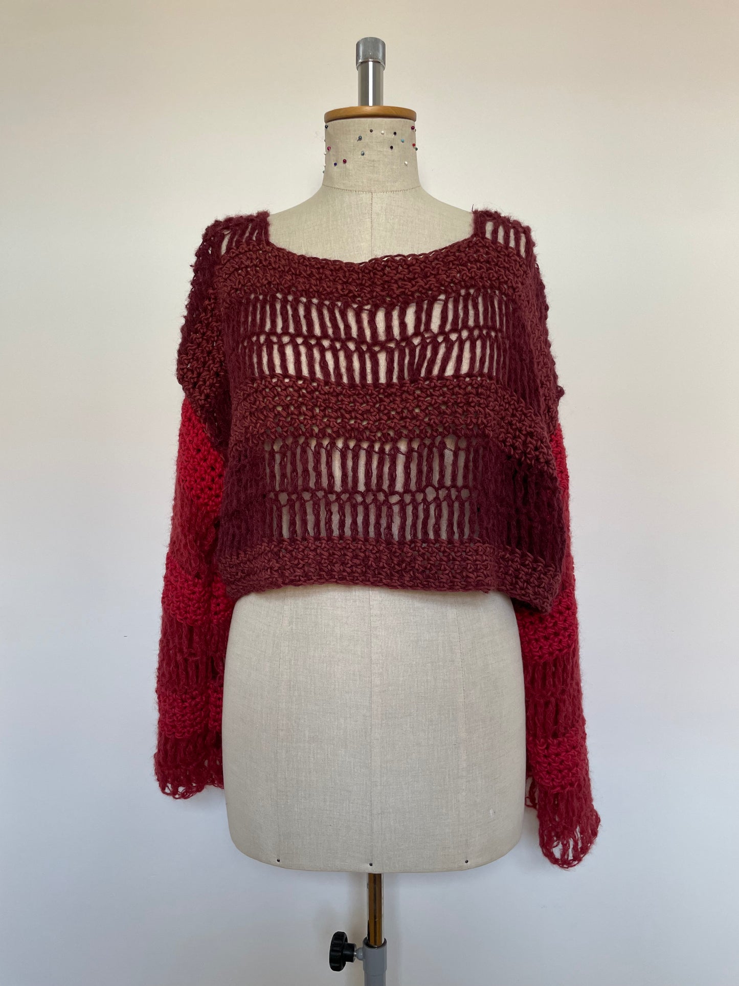 alpaca cotton jumper cropped red