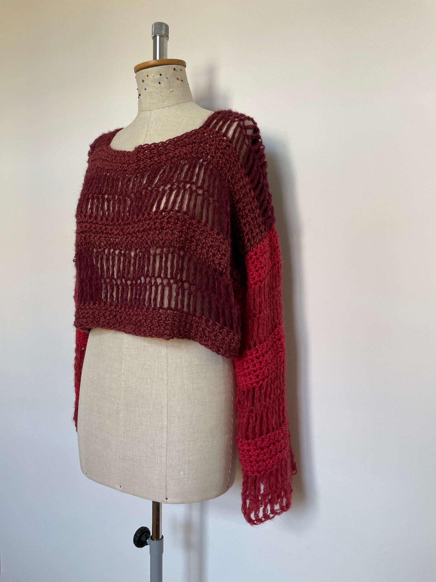 alpaca cotton jumper cropped red 