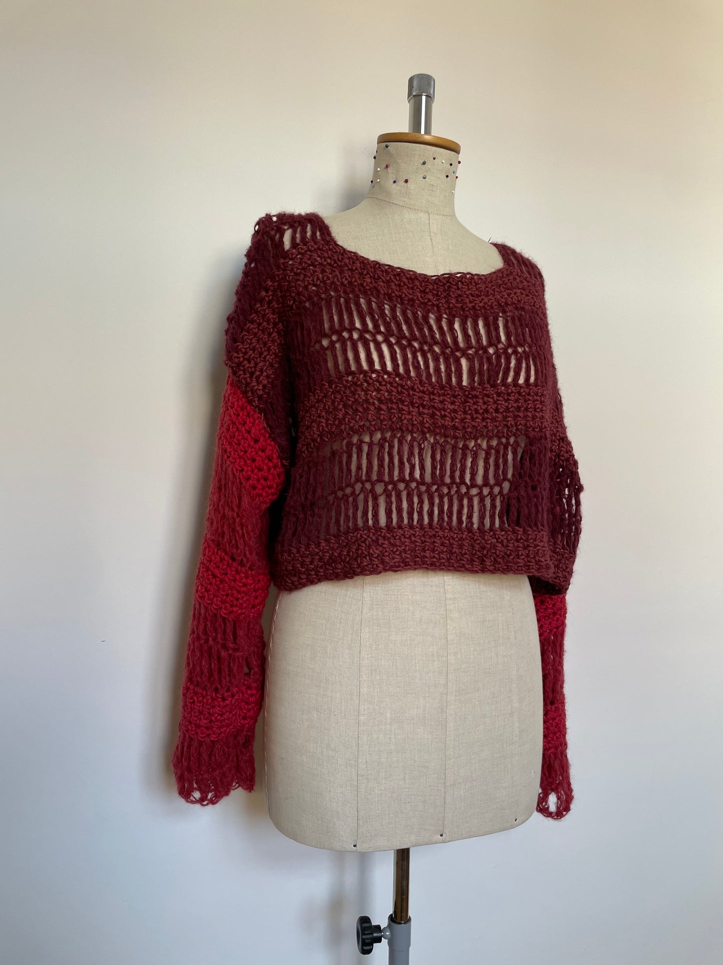alpaca jumper cotton cropped red 