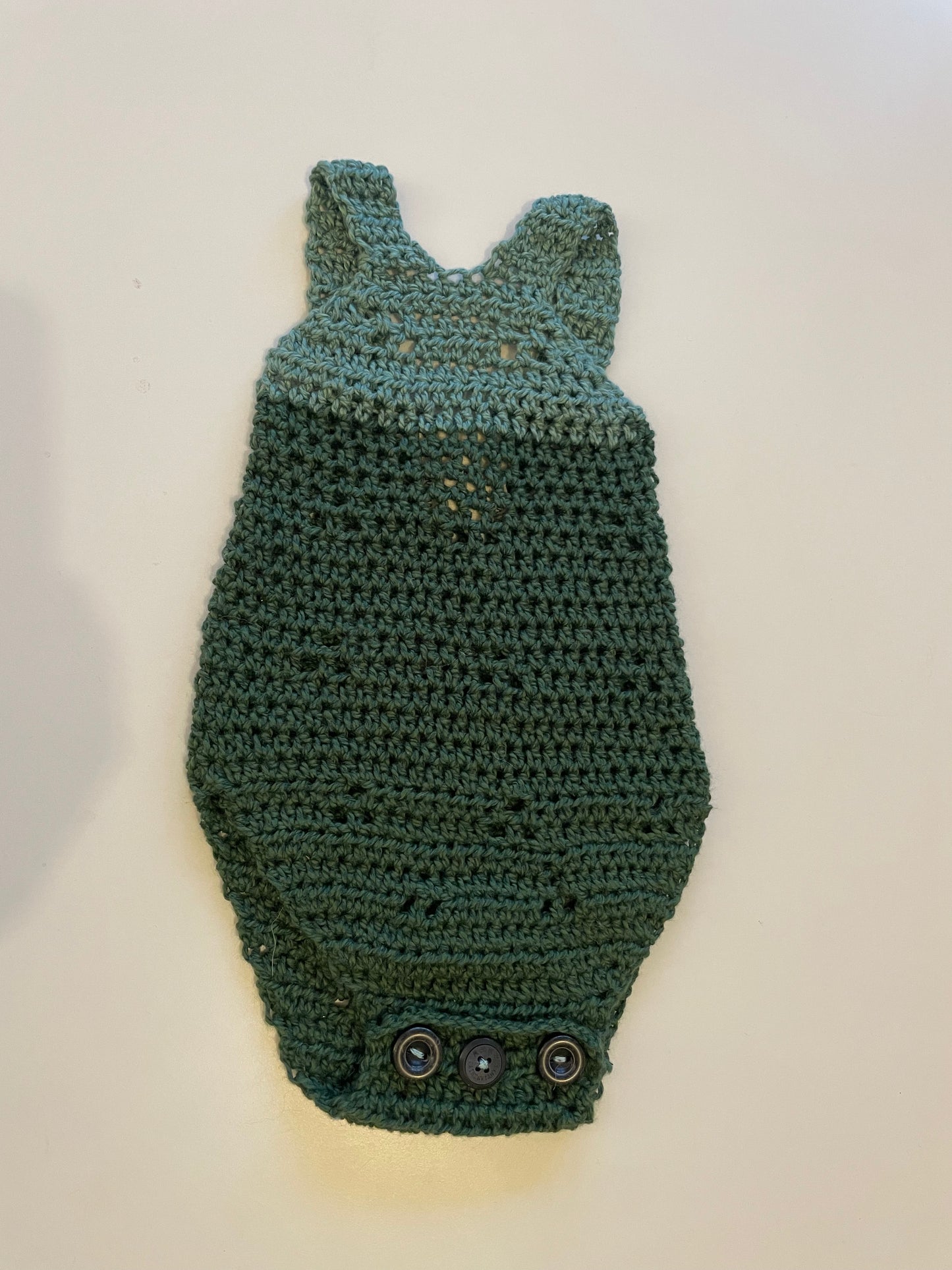 baby onesie green cotton silk