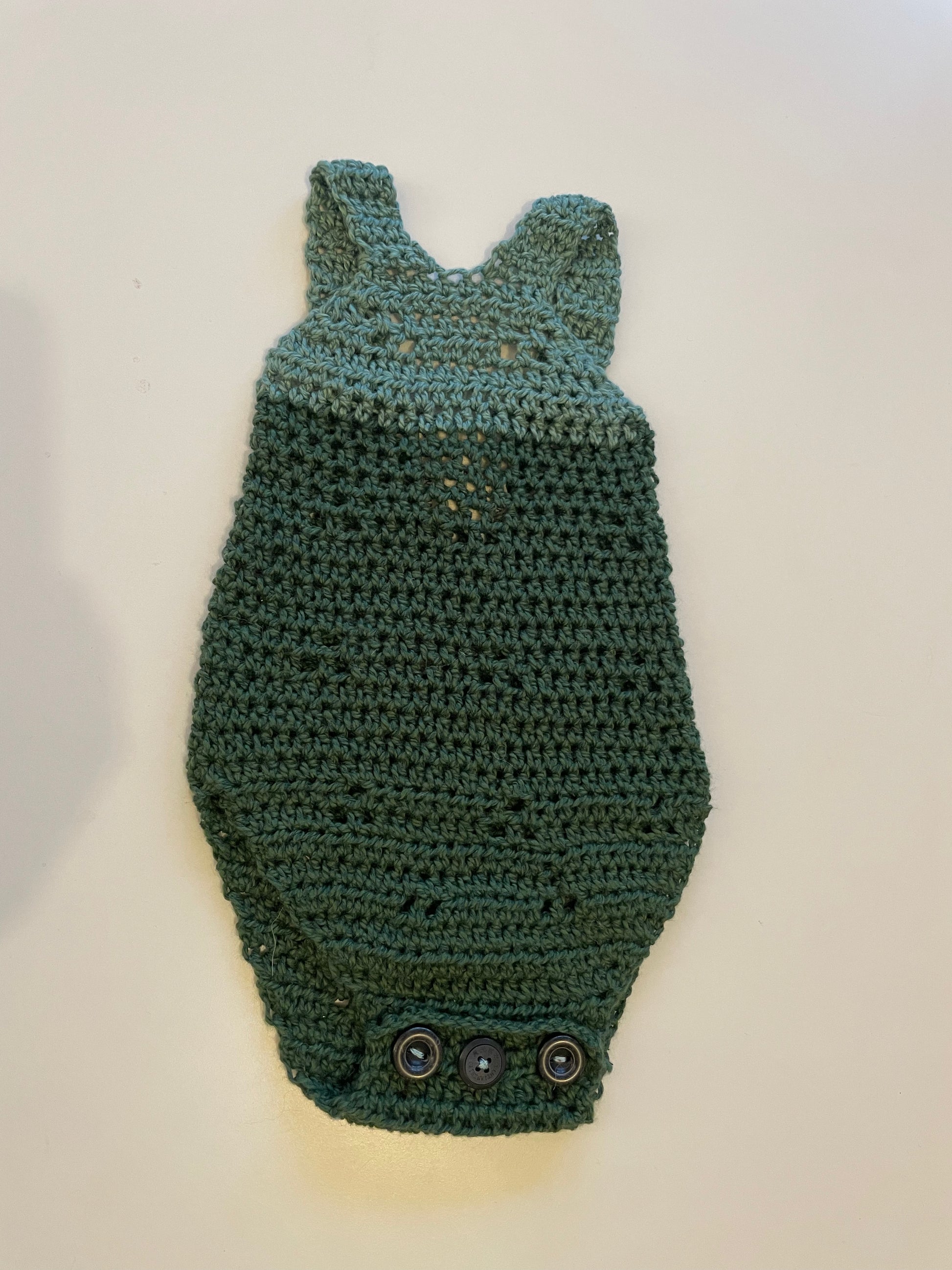 baby onesie green cotton silk