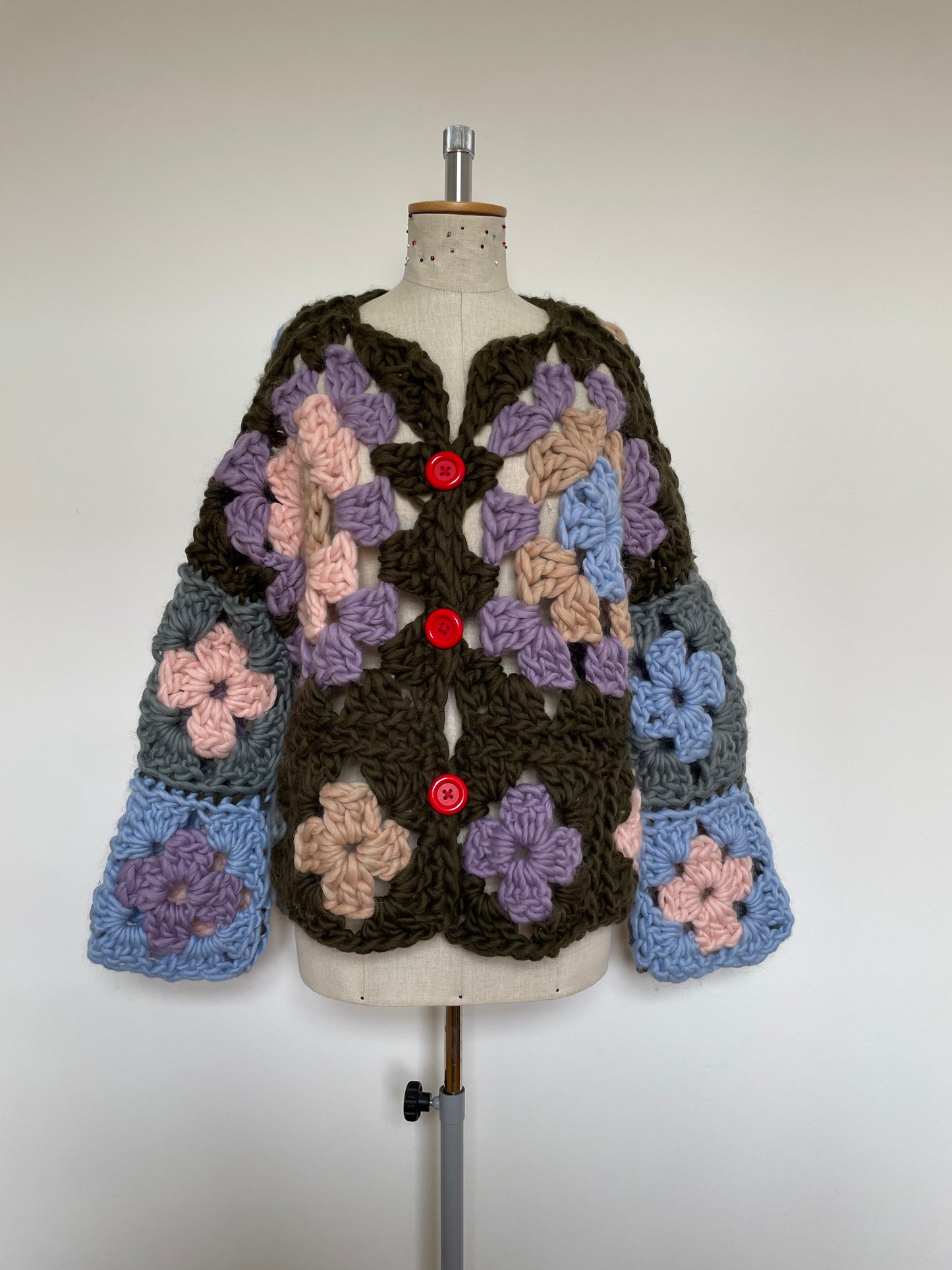 cardigan wool granny square 