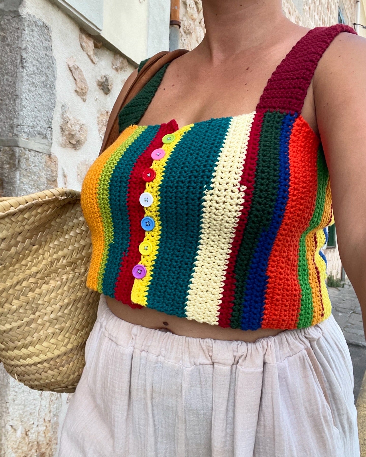 crop top cotton colourful