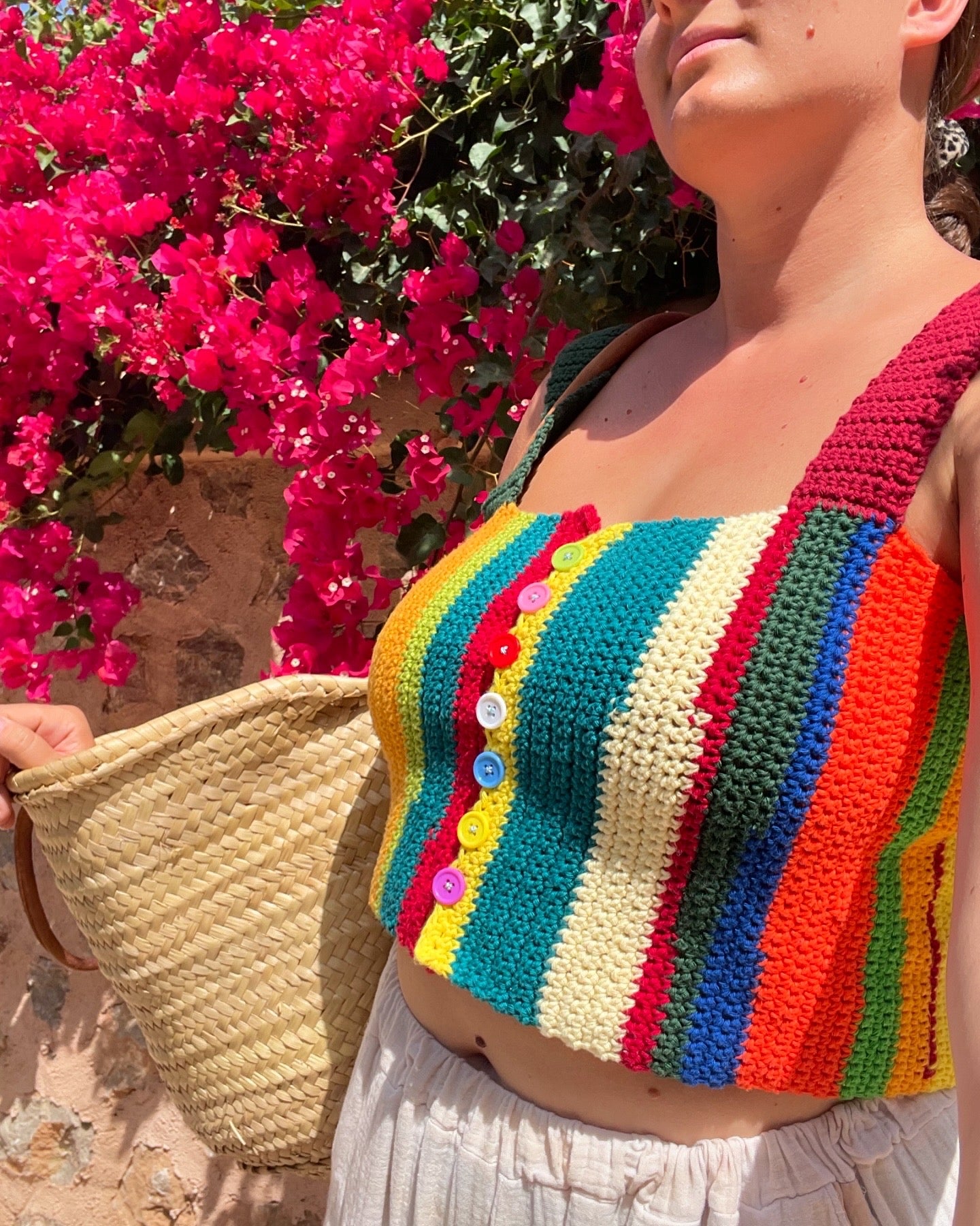 crop top cotton colourful