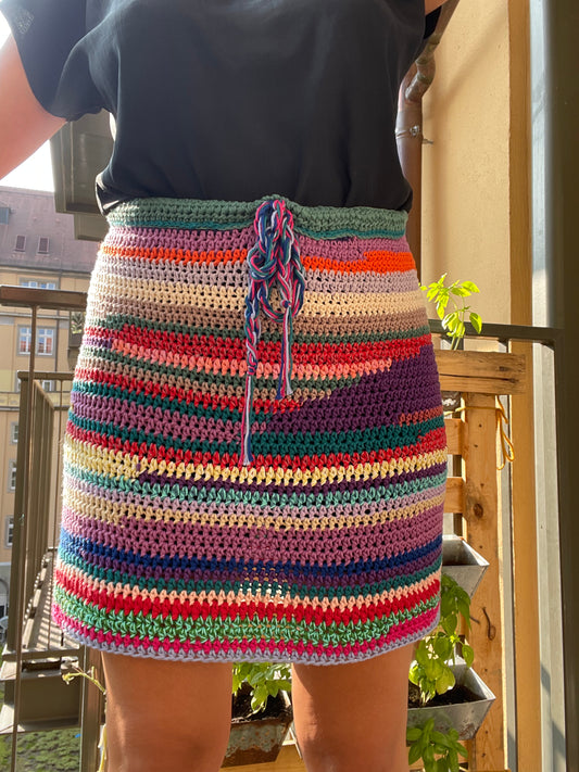mini skirt colourful striped