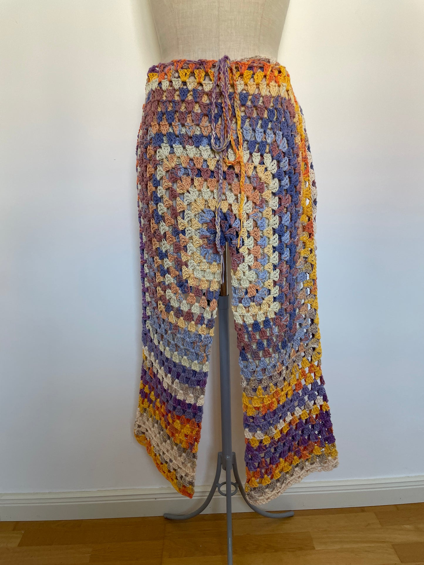 pants granny square cotton colourful