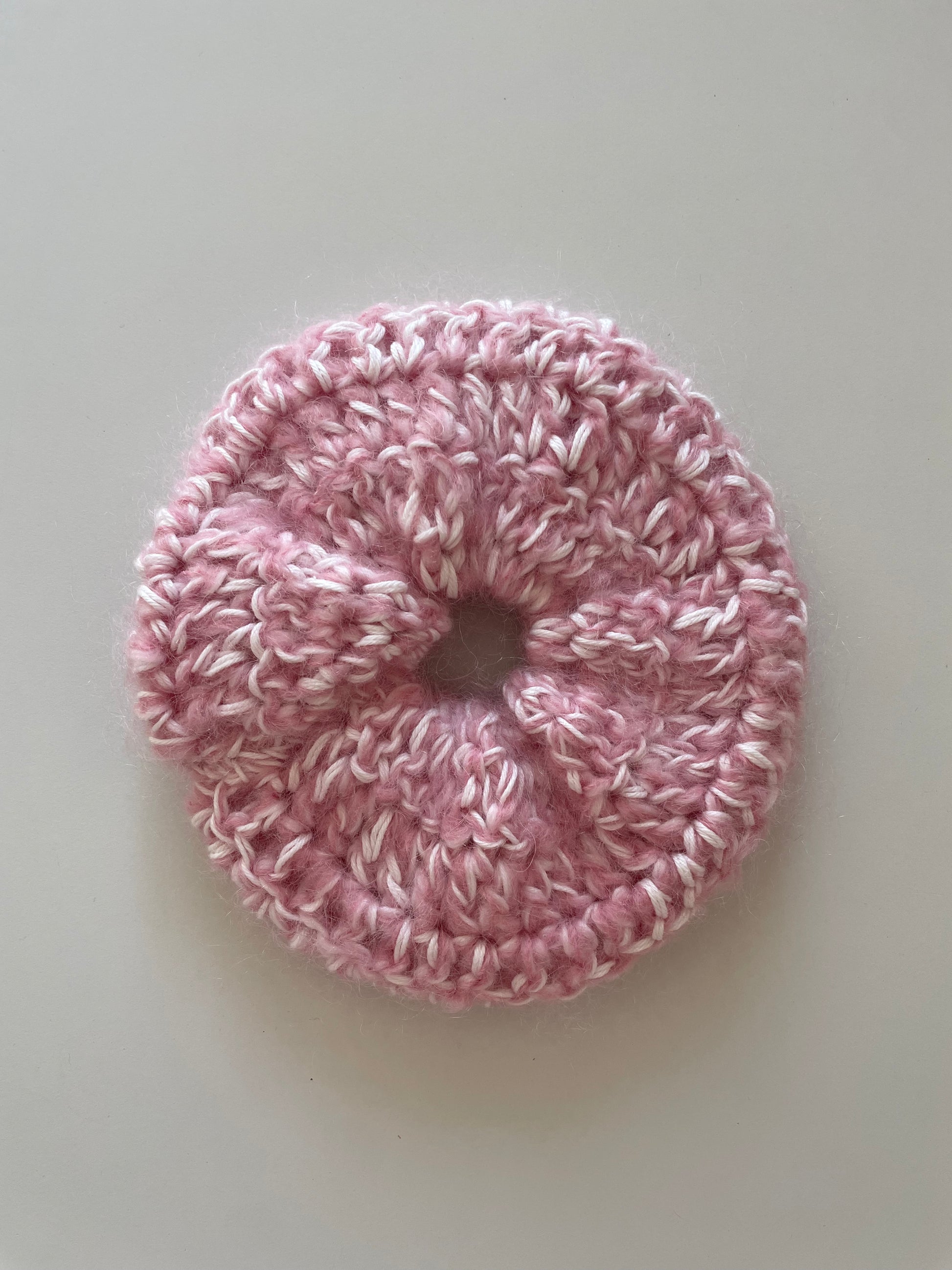 scrunchie mohair cotton pink