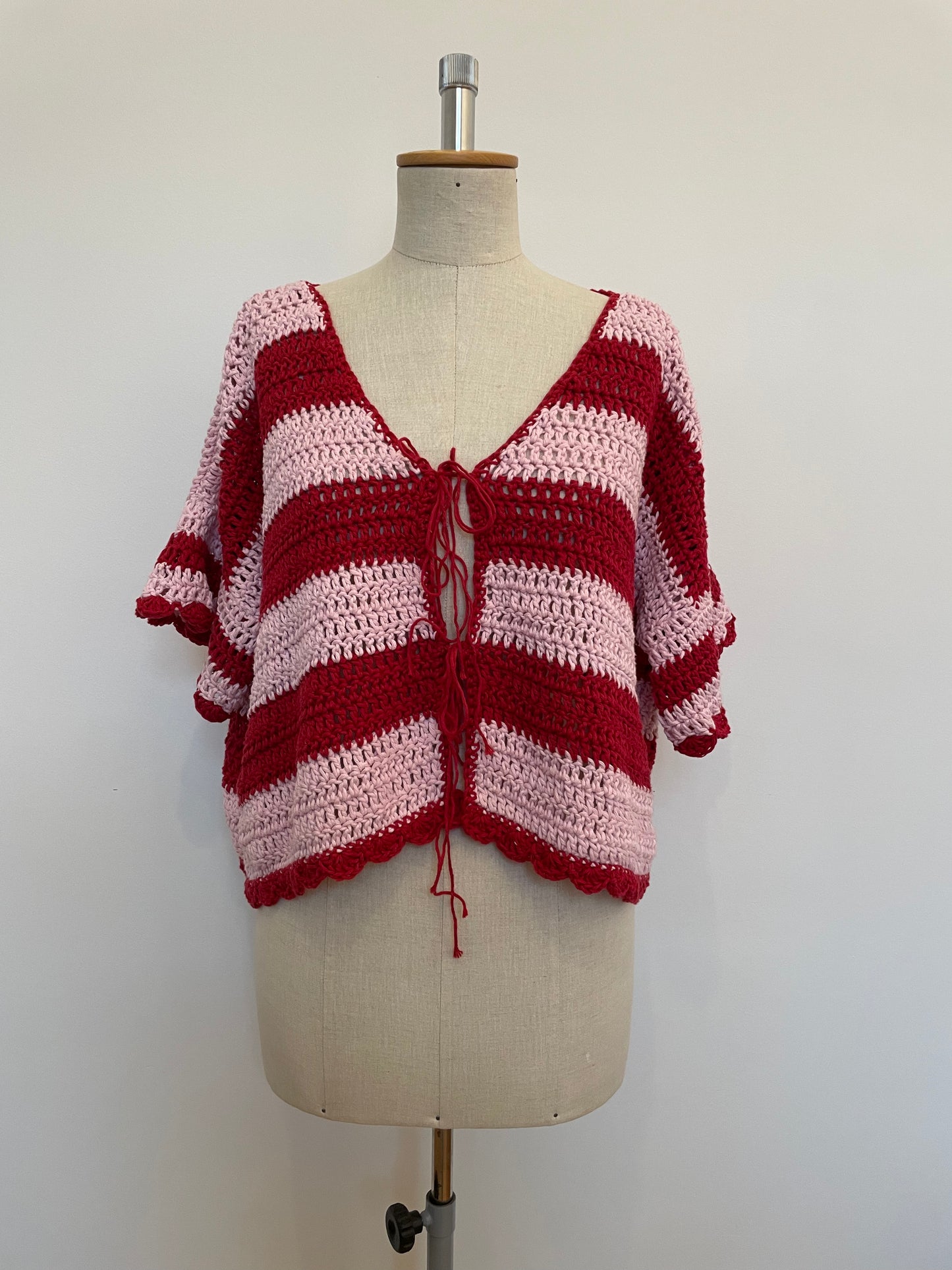 Shirt cotton red pink 