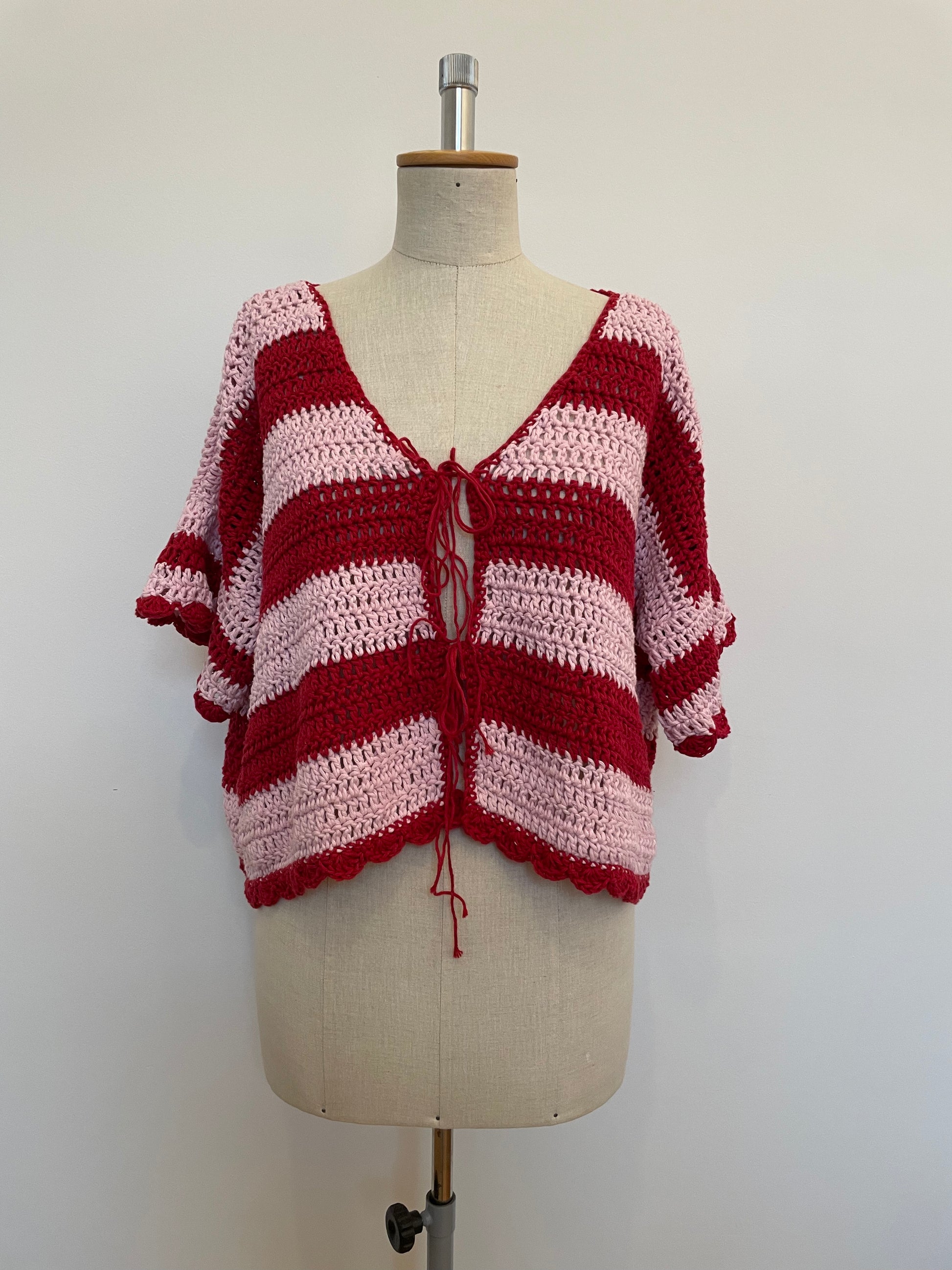 Shirt cotton red pink 