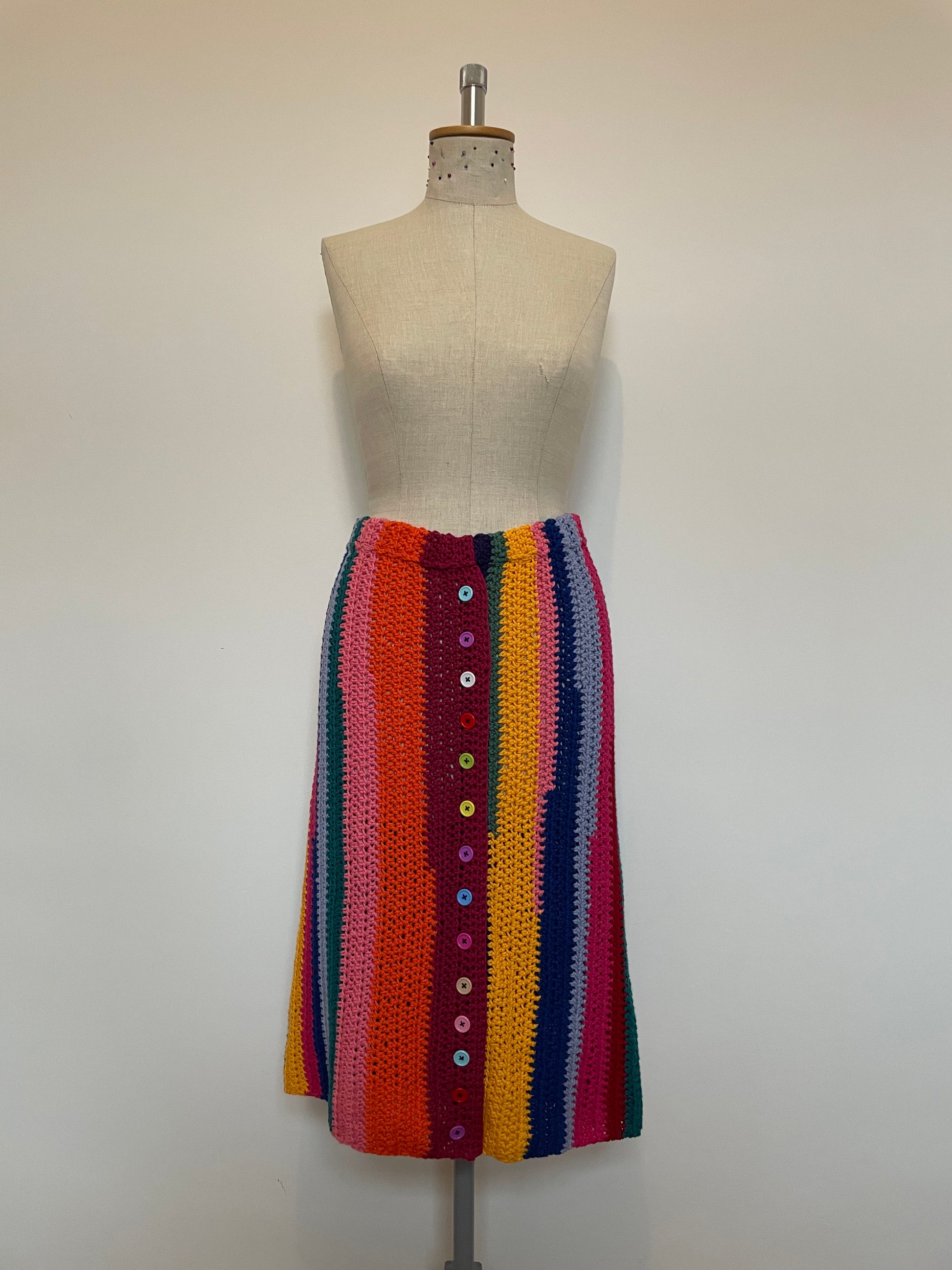 skirt midi striped colourful