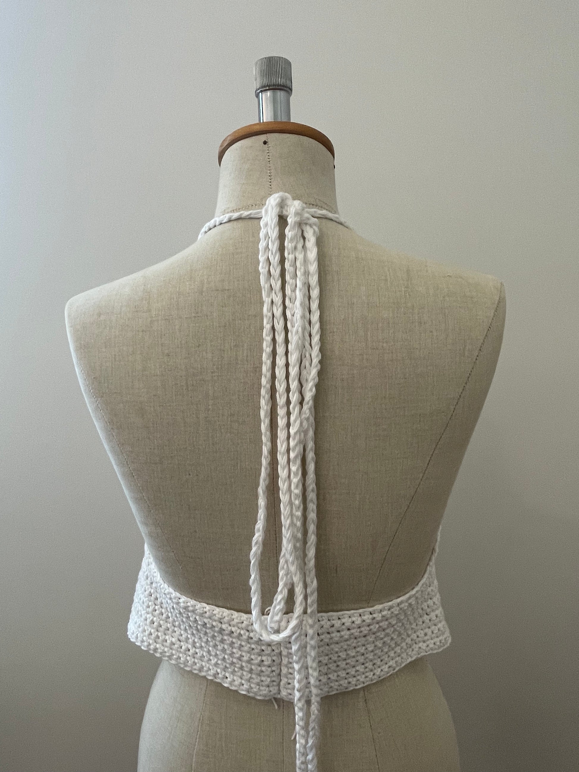 white triangle crop top