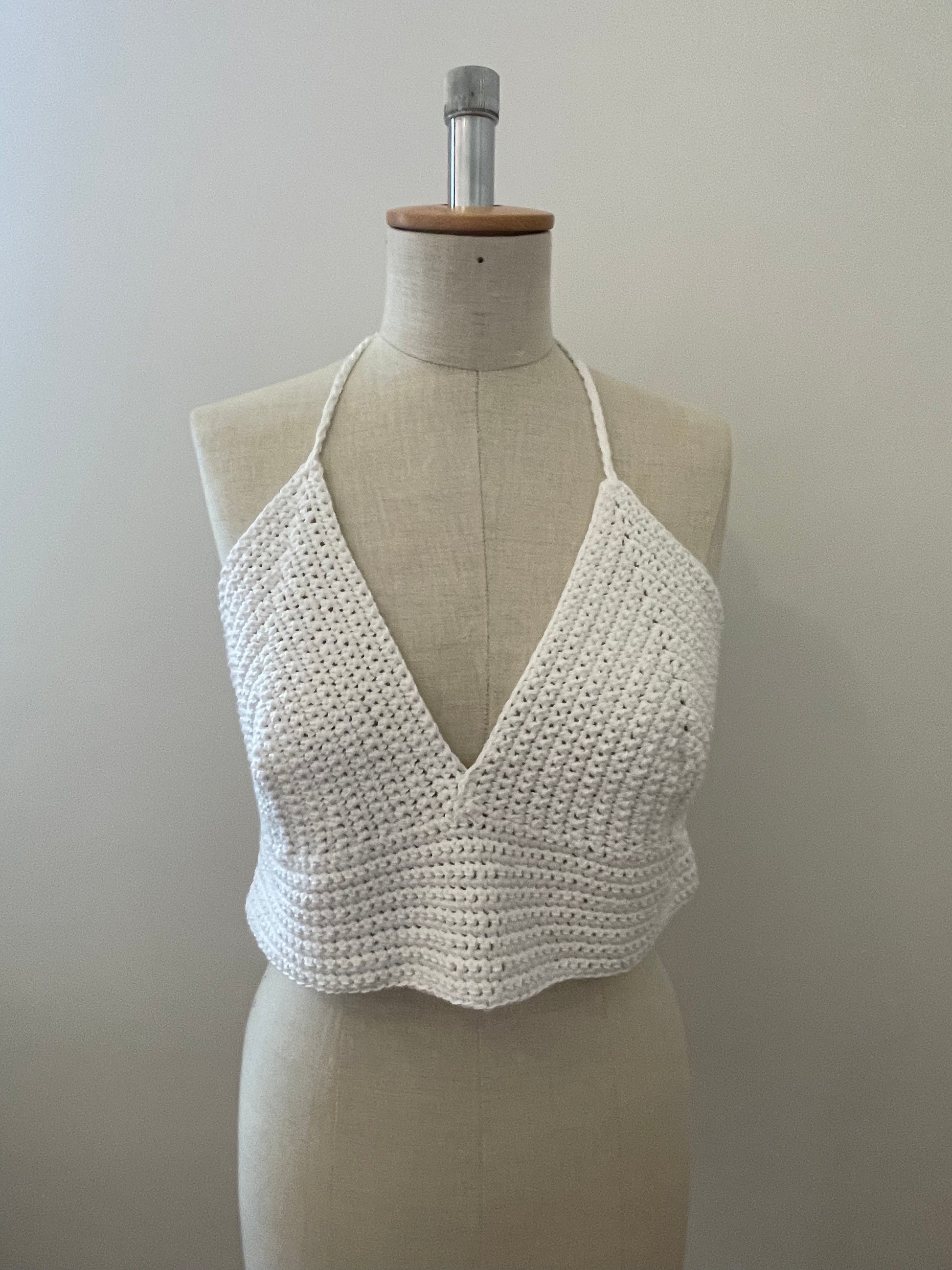white triangle crop top
